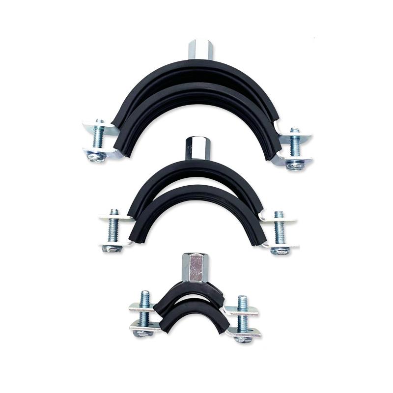 

2Pcs Round Galvanized Iron Rubber Cushioned hose clamp for Tube PPR/PVC/Metal Clamp/Tube Holder/Pipe or Wire Cord Installation 15-19mm