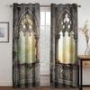 Luxus Muslimischen Ramadan Festival Römischen Post Schattierung Vorhänge Fenster Vorhang Set für Wohnzimmer Schlafzimmer Dekor 2 Stücke Kostenloser Versand