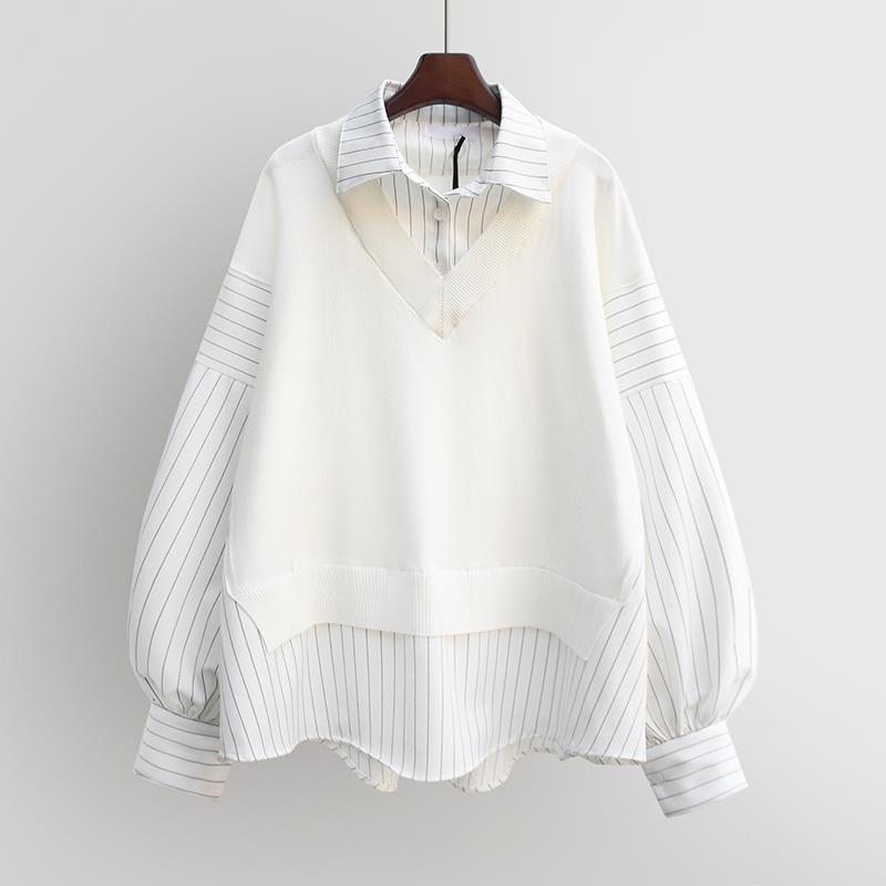 Spring Autumn Combination Women's Shirts Korean Loose Fashion Shirt