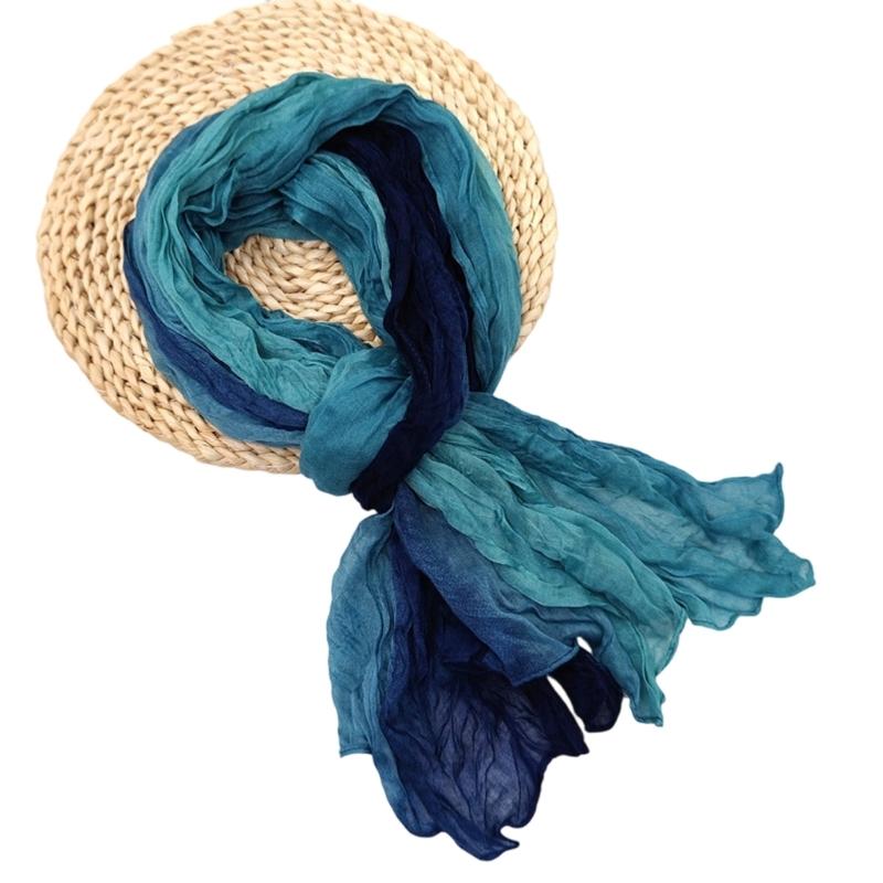 Eleganter gedrehter Plissee-Schal Polyester Mehrzweck Langer Schal für Frühling Herbst Tägliches Büro-Outfit All Matching Accessoire