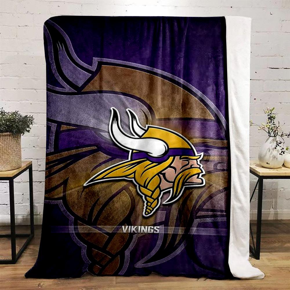 Viking Warrior Logo Design In Purple Theme Flannel Blanket for Bedroom, Living Room, Sofa, and Nap Sofas.