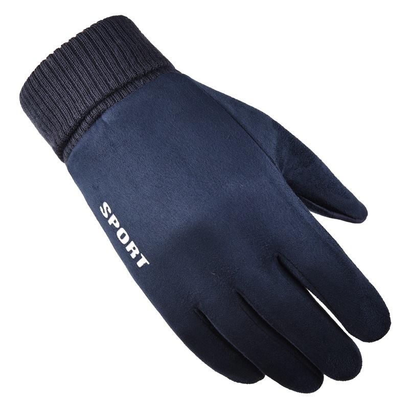 Căprioară cu nervuri, bărbați și femei, cupluri, căldură de iarnă, ecran tactil, ciclism în aer liber, scurgeri, două degete și jumătate de degete, mănuși îngroșate de pluș