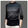 Men Round Neck Long Sleeve Mid Thickness Casual Knitted Sweater Pullover For Middle Aged Dad