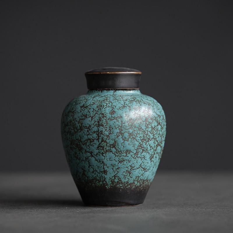 275ml Kiln Change Ceramic Tea Canister Small Sealed Canister Creative Storage Canister Moisture-Proof Storage Canister