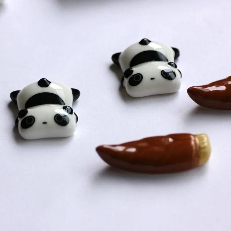 1 Pcs Cute Panda Chopstick Rack Ceramic Ware Porcelain Spoon Fork Chopsticks Holder Table Supply Kitchen Accessories Small Tool