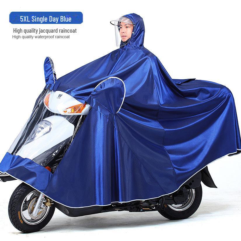 Double Electric Car/Motorcycle Raincoat - Thickened, Enlarged Jacquard for Two Adults