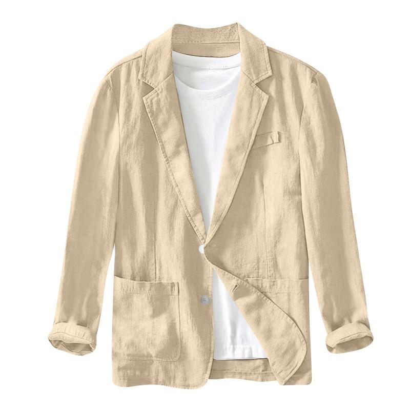 Lässige Modejacke für Herren, einfarbig, langärmelig, mit Taschen