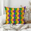 Happy Mardi Gras 2026 Pillow Case Bedroom Sofa Living Room Backrest Decoration Square Cushion Nap Time