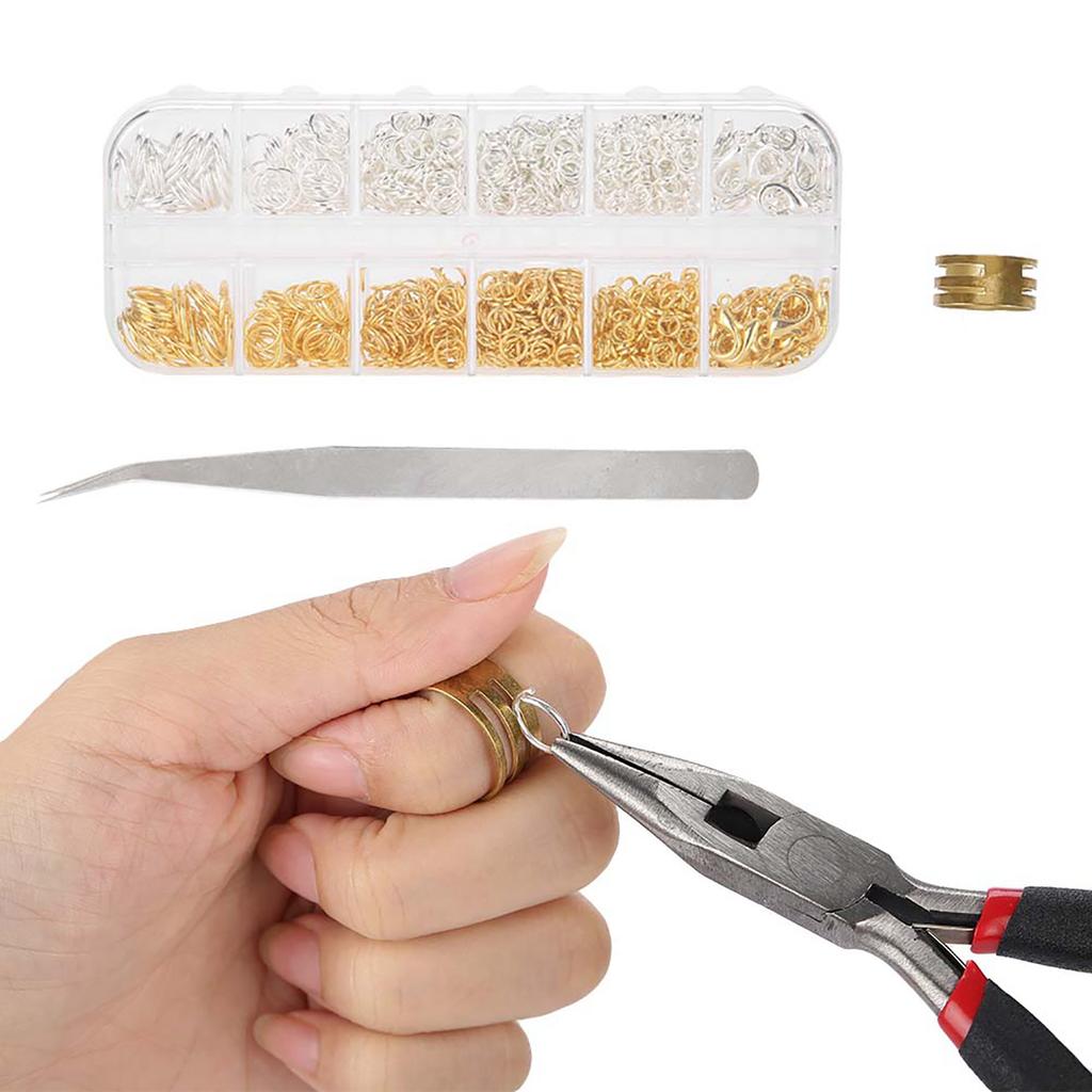 Gemischte Zinklegierung Biegeringe Karabinerverschluss DIY Schmuckzubehör Set ohne Zangen