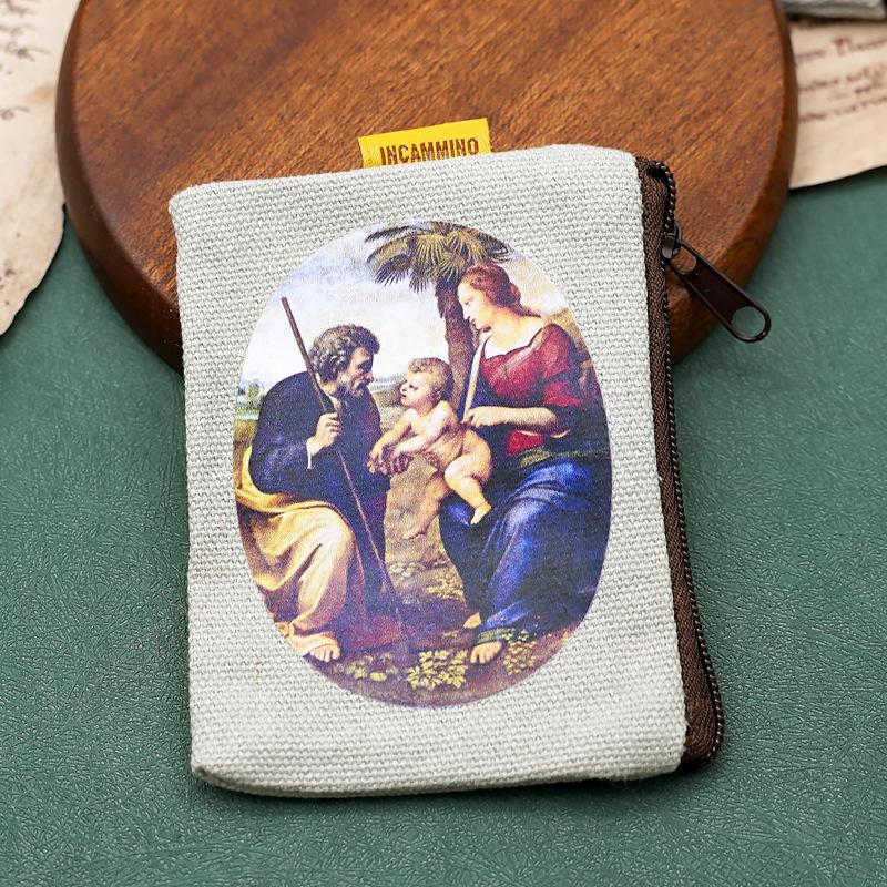 9x7cm Virgin Mary Jesus Prayer Rosary Bag Religious Jewelry Storage Box Prayer Beads Rosary Box Christian Gifts