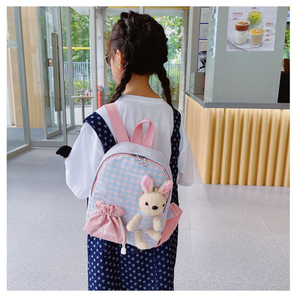 

Cute Children s Schoolbag Plaid Kindergarten Backpack Gifts Cartoon Bunny Backpack