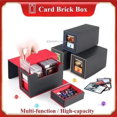 Card Deck Box Fit MTG Commander Deck Case with Dice Tray Card Holder Display Window Strong Magnet Cards Organizer for TCG CCG