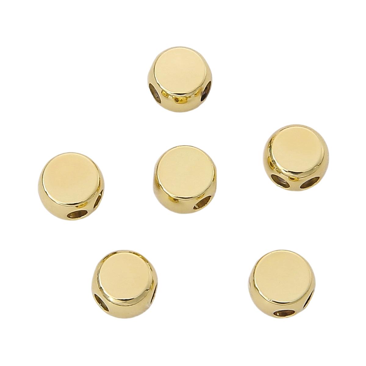 

Медная силиконовая плоская круглая бусина с двойным отверстием для изготовления ювелирных изделий своими руками, аксессуары для рукоделия 8mm