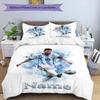 Messi Custom Soccer Player Watercolor Art Personalized Name Bedding Set,Smooth Bed Linen for Bedroom Decor,Perfect Souvenir Gift for Soccer Lovers,Mic