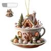 Easter Coffee Cup Ornaments Cartoon Bunny Egg House Coffee Mug Decorative 2D Acrylic Ornaments 2026 Spring Party Supplies