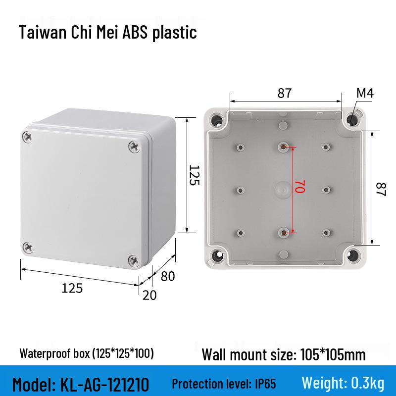Outdoor Waterproof ABS Power Supply & Monitoring Socket Box with Wiring Terminal & Button
