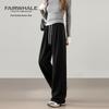 Mark Fairwhale Women's High-Waist Color-Block Straight Wide-Leg Sweatpants