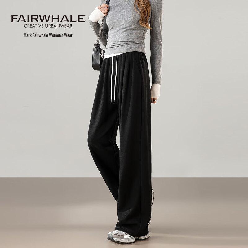 Mark Fairwhale Women's High-Waist Color-Block Straight Wide-Leg Sweatpants