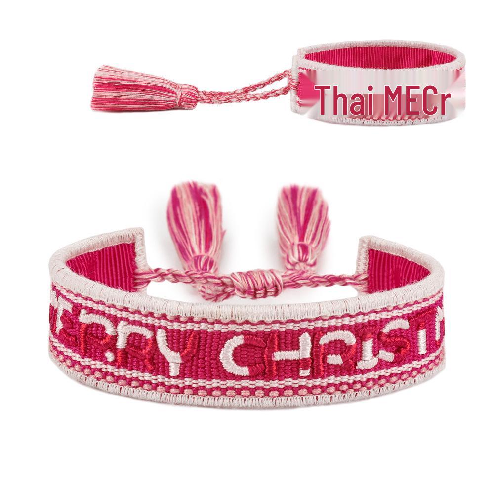 Christmas Tree Tassel Bracelet - Handwoven Creative Logo Design