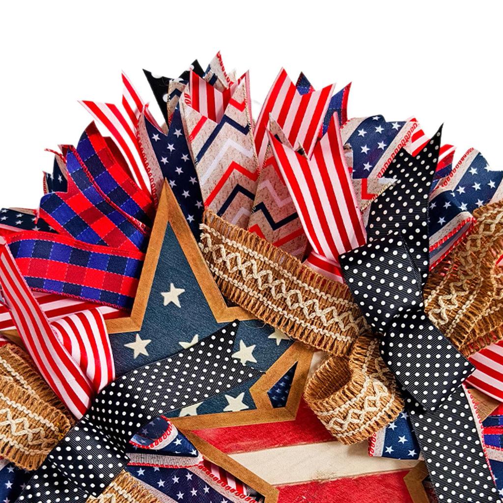 Patriotic Wreath Handmade 4TH of July for Festival Window Home Decor