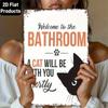 Metal Wall Poster PAMMABEAR Funny Cat Retro Tin Sign for Bathroom Decor 20x30 Cm