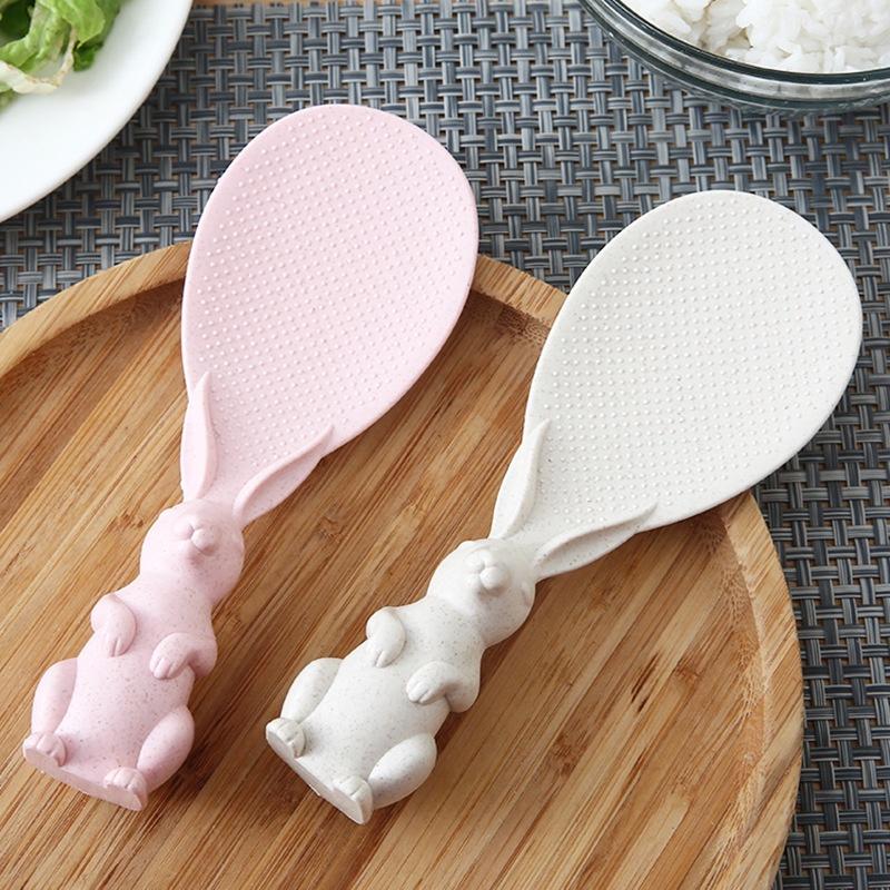 Creative Vertical Rabbit Shape Large Wheat Straw Rice Spoon Non-Stick