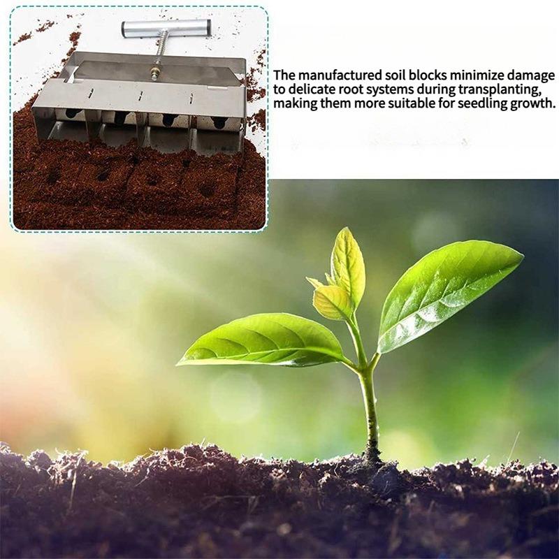1SET Manual Block Maker, Handheld Nursery Soil Blocker Garden Tool Garden Tool