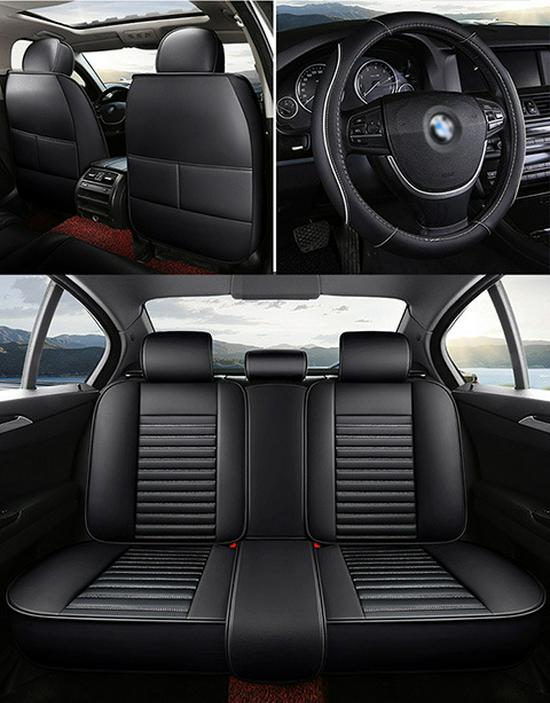Universal Leather Car Seat Cover - All-Season Full Set Cushion