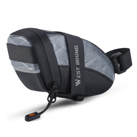 Bicycle Saddle Bag with Fastener Tape Large Capacity Waterproof Reflective Design Portable Compact Size MTB Road Bicycle Bag