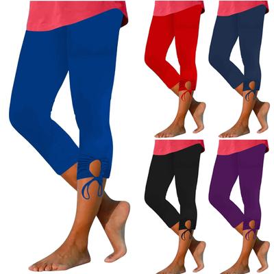 Women  Summer Drawstring Elastic High Waist Cropped Pant Casual Slim Fit Wide Leg Pants Trousers Cropped-trouser