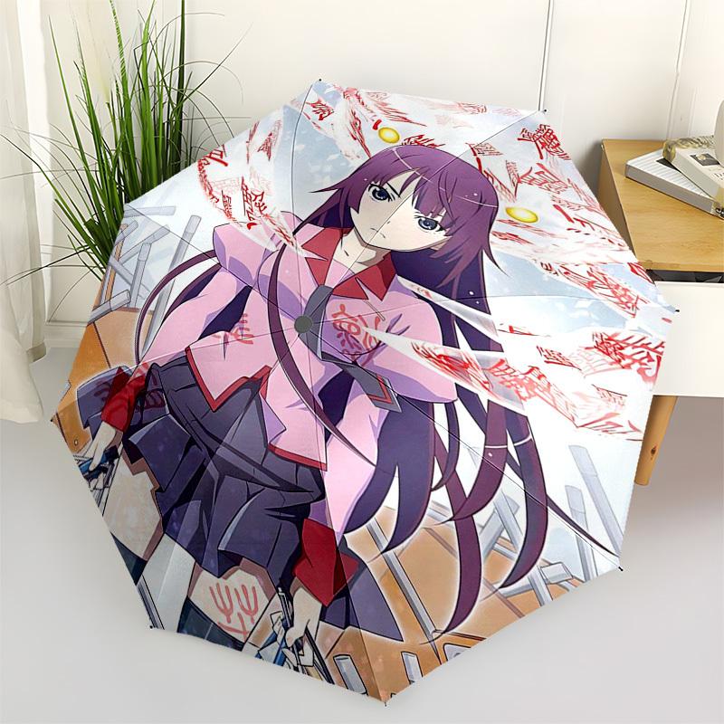 

1pc Outdoor Umbrella with Anime Character Design - Automatic Opening/Closing, Portable 3-Fold Design, Iron Frame, Perfect Gift for Fans, Traveler