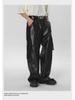 Men's Street Punk Leather Multi-Pocket Casual Pants - Spring/Autumn Trend