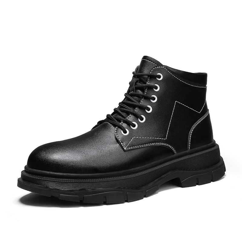 Handmade Men Boots Autumn Vintage Casual Leather Shoes British Ankle Boots Fashion Motorcycle Boots Office Male Comfortable Shoe