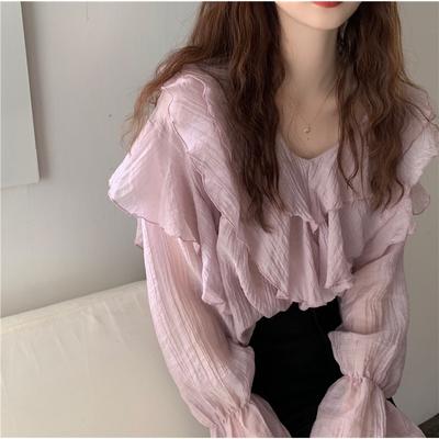 Szyfonowa Koszula z Długim Rękawem dla Kobiet Wiosna i Jesień Nowy Wysokiej Klasy Design Cienki Top