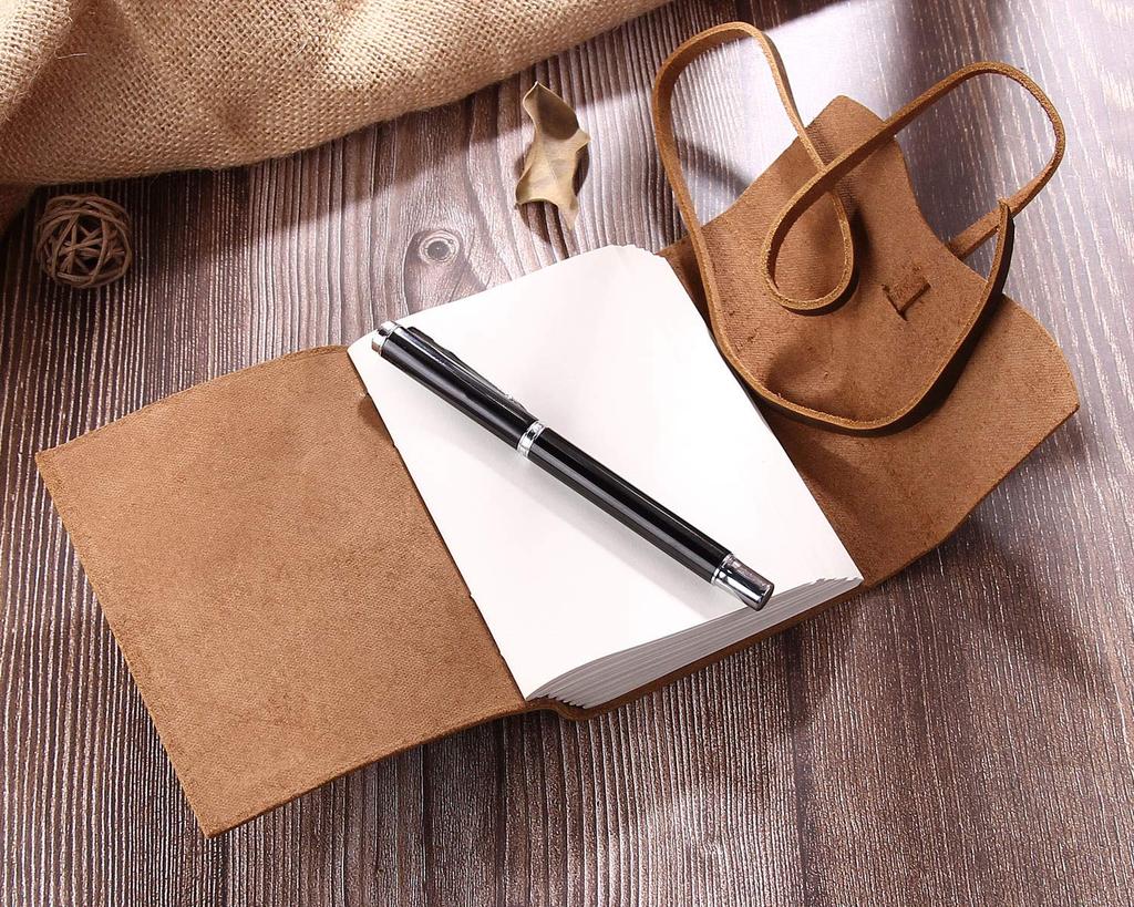 CEETOL Genuine Leather Travel Notebook, Handmade Planner, Planner, with Premium Leather Cover (Brown, Medium (13*9.5*2.5cm))