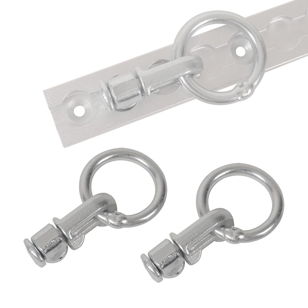 2PCS L-Track Double Stud Tie Down Fitting With O Ring Fixed Anchor Point Tie Down Strap Accessories
