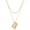14K Double Round Snake Bone Chain Bead Chain Biscuit Balloon Letter Neck Chain Bubble Letter Foam Letter Necklace