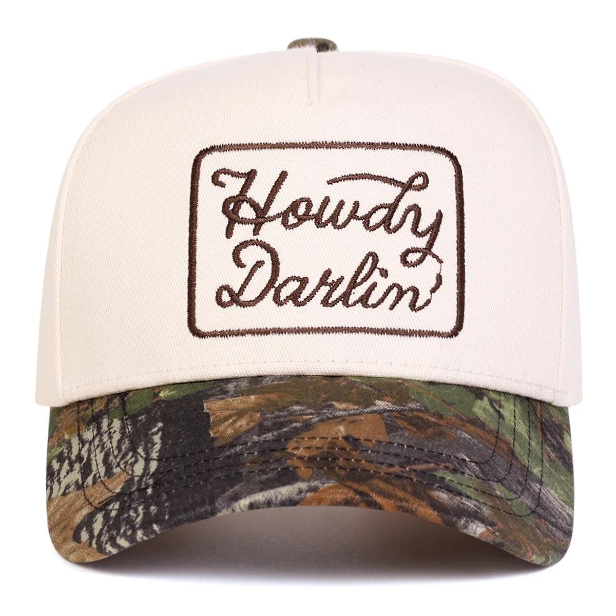 

Unisex HOWDY DARLIN Embroidery Baseball Caps Spring and Autumn Outdoor Adjustable Casual Hats Sunscreen Hat Sports Cap бежевый
