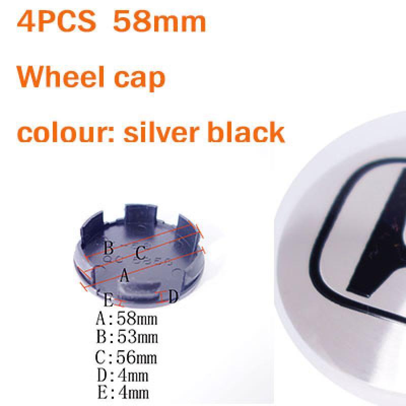 4pcs 56mm 58mm 60mm H Logo Car Emblem Wheel Center Hub Cap Rim Refit Creative Badge Covers Decoration Sticker Styling
