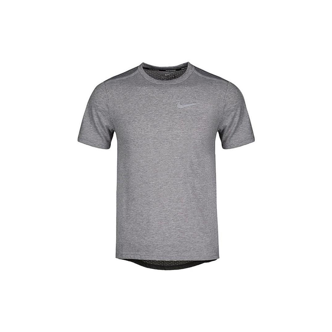 Men s Nike Stripe Logo Printing Running Quick Dry Round Neck Short Sleeve Gray T-Shirt 892814-036 M