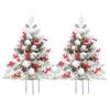 23 Inch Lighted Artificial Christmas Urn Filler Pre-lit Xmas Pine Tree with Cones Red Berries Tripod Stake And LED Light Outdoor Porch Planter Filler
