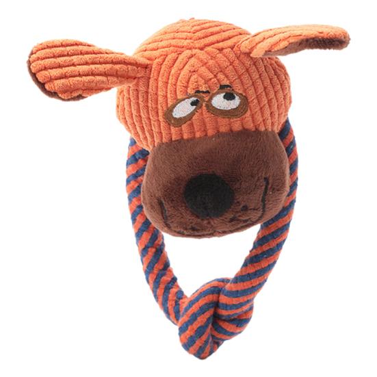 Dog Plush Animal Toy Squeaky Puppy Head Chew Elephant Monkey Toy Interactive Rope Knot Teething Toy