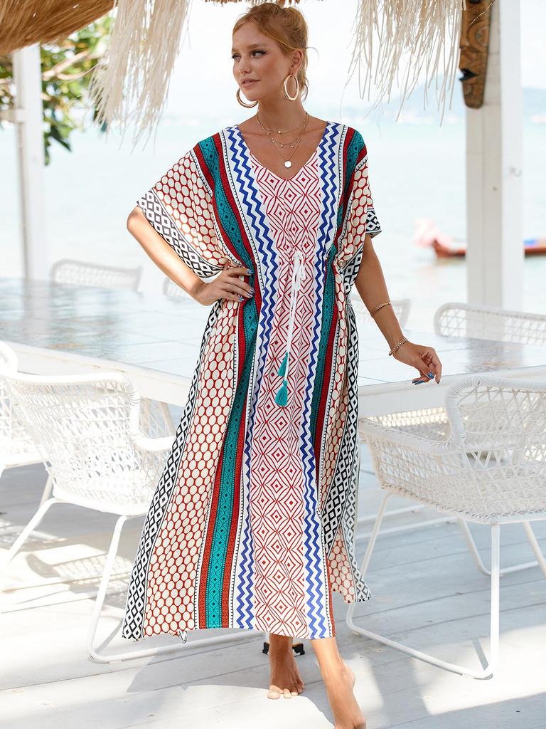 Loose-Fit Cotton Holiday Robe: Sun Protection Beach Jacket and Bikini Cover-Up