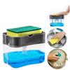 Automatic Dish Soap Dispenser Detergent Press Type Liquid Delivery Box for Cloth Dishwashing Kitchen Cleaning Tool with Sponge
