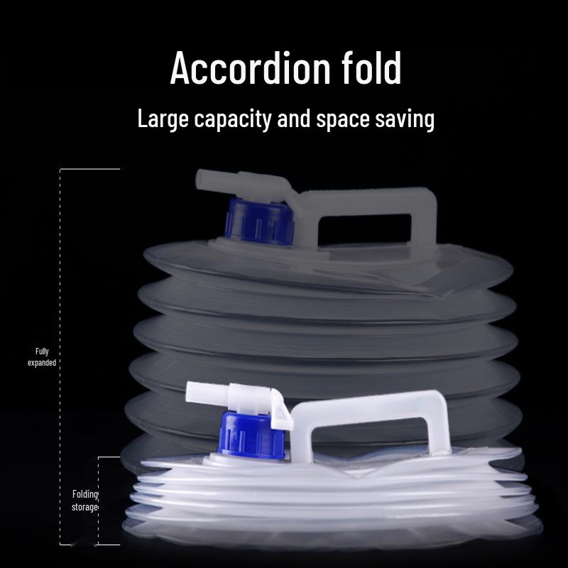 Portable Folding Water Bag with Faucet - Large Capacity Telescopic Outdoor Camping Bucket