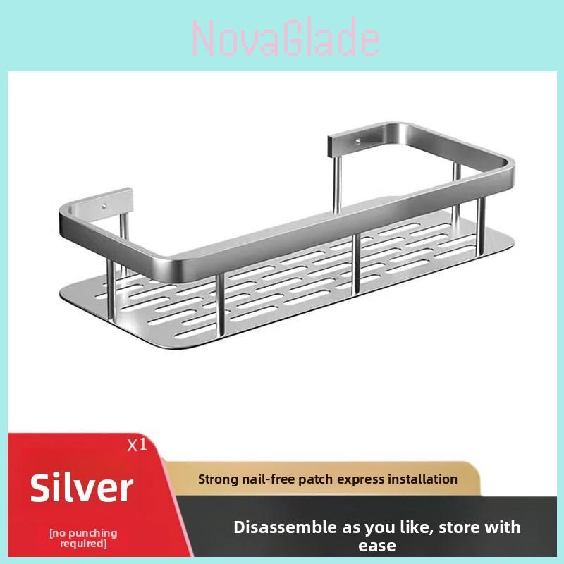 Space Aluminum Wall Shelf With Oxidized Surface For Bathroom Shower And Kitchen Storage Solutions