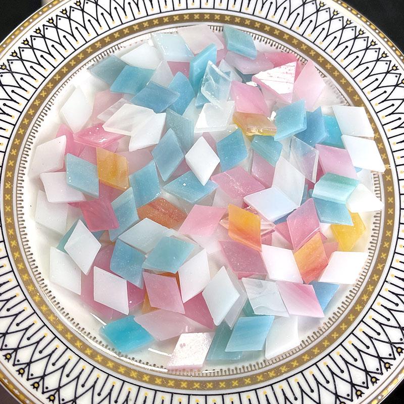 100g Clear Glass Mosaic Tiles Multi Color Mosaic Piece DIY Mosaic Making Stones for Craft Hobby Arts Home Wall Decoration Arte