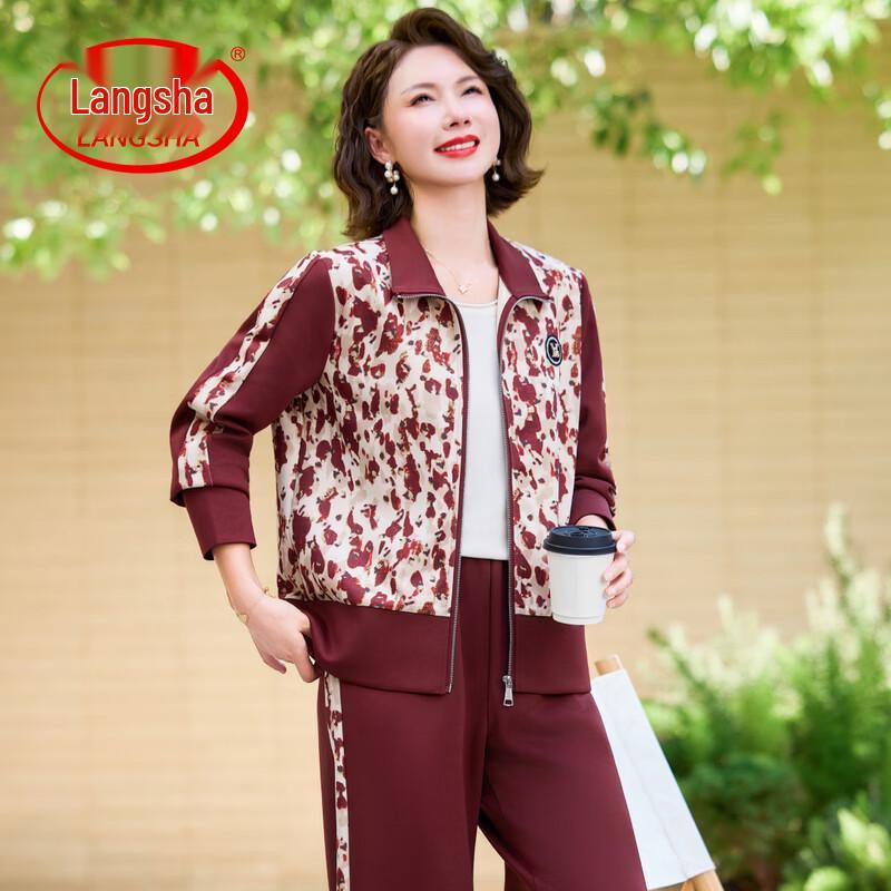 LangSha Women s Autumn Casual Two-Piece Set 2XL