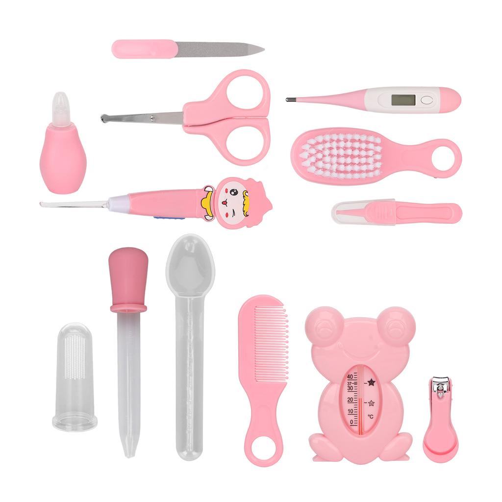 Baby Healthcare Kit Scissors Nail Clippers Tweezers Feeding Spoon Thermometer Comb Infants Grooming
