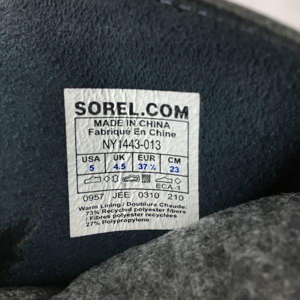 SOREL Premium Leather Snow Boots Lined Black size 23.0(USED)